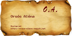 Orsós Aléna névjegykártya