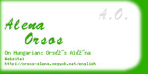 alena orsos business card